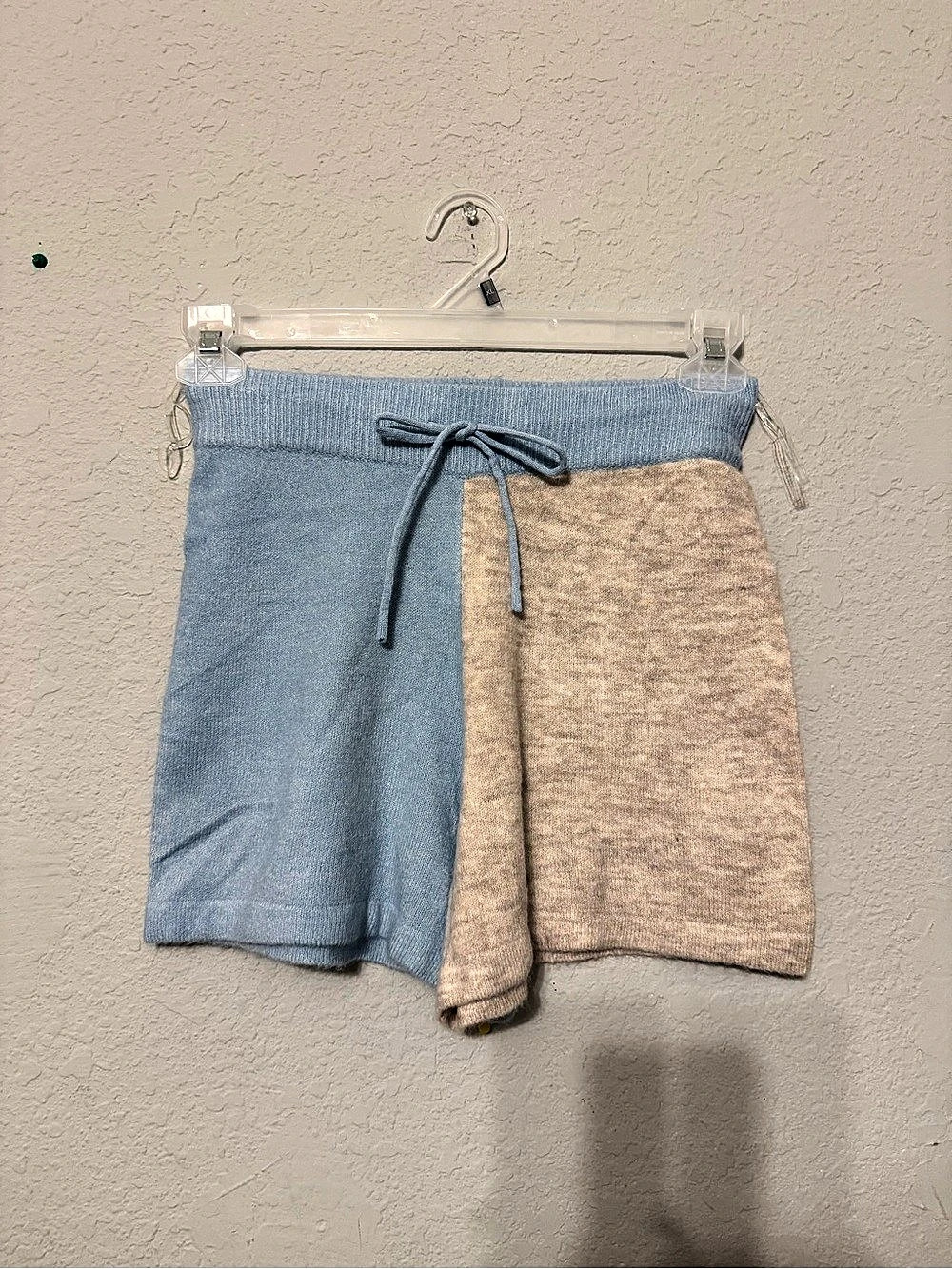 Saturday Sunday by Anthropologie Color Block Knit Shorts in Blue & Beige Small